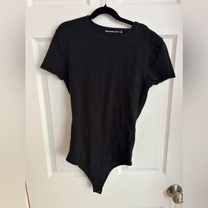 Abercrombie & Fitch Black Asymmetrical Fitted Bodysuit